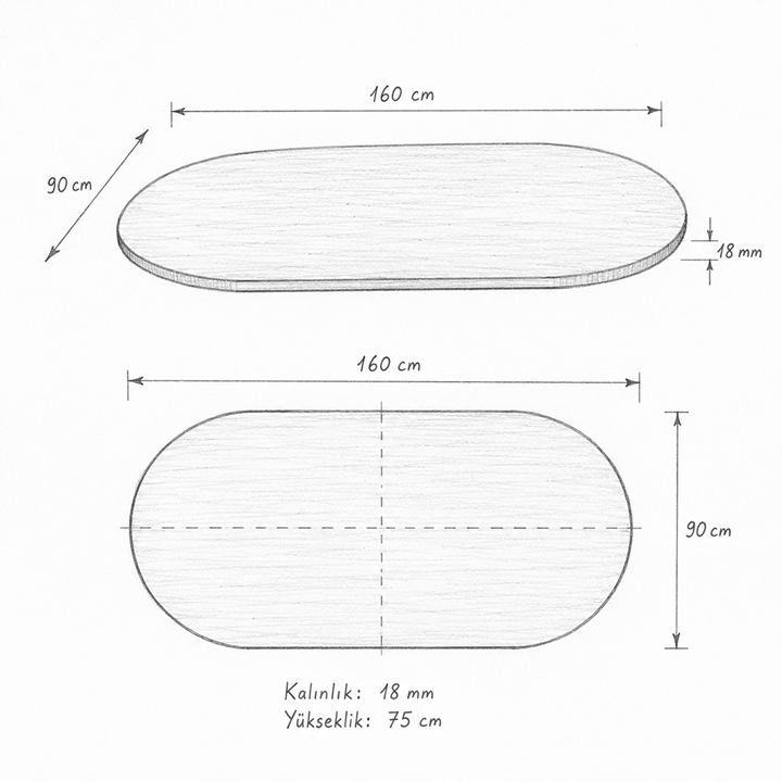 Oval Salon Yemek Masası Kare Tek Ayak-160x90-Afrika Ceviz