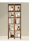 2'li 6 Raflı Dekoratif Kitaplık BAROK Kitaplık Ofis Kitaplığı Dolap Kitap Rafı