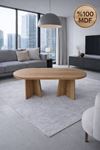 Oval Salon Yemek Masası Mantar Ayak 36mm Kalın Kenarlı -160x90-Afrika Ceviz