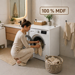 Çamaşır Makinesi Kapaksız Banyo Dolabı Mat Beyaz